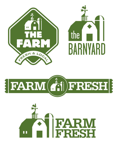 Logotipos de fazenda e celeiro
 - Vetor, Imagem