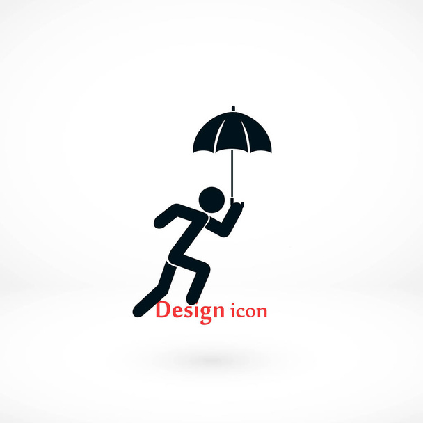 Osoba s ikonou deštník - Vektor, obrázek
