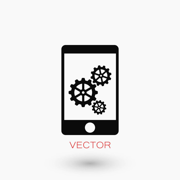 Icono del teléfono con ajustes
 - Vector, Imagen