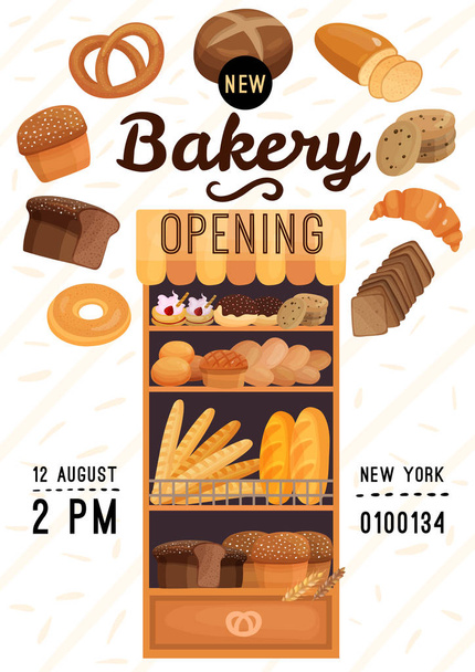 Cartel de apertura de panadería
 - Vector, imagen