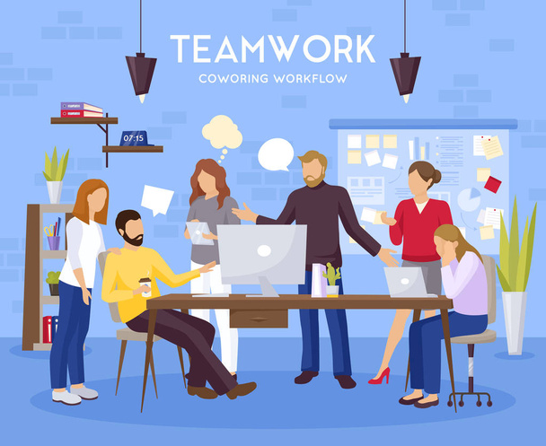 Teamwork achtergrond afbeelding  - Vector, afbeelding