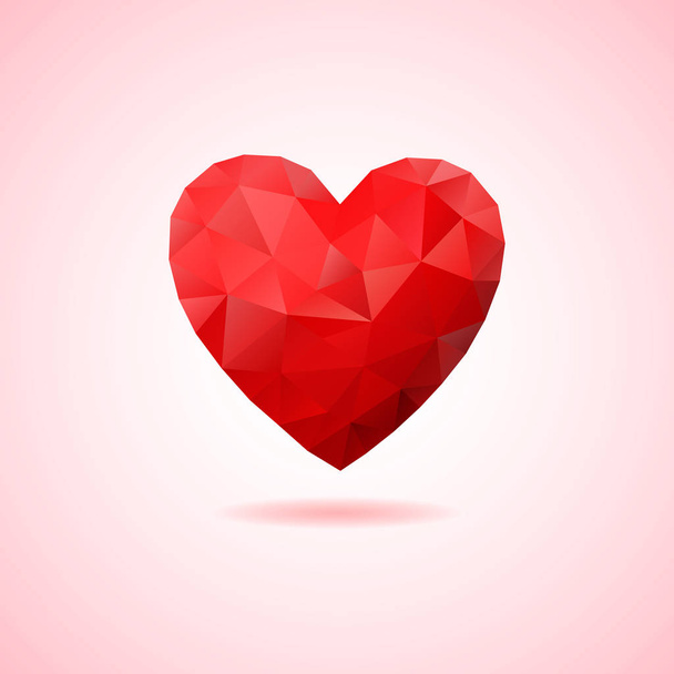 Polygonal heart illustration - Vettoriali, immagini