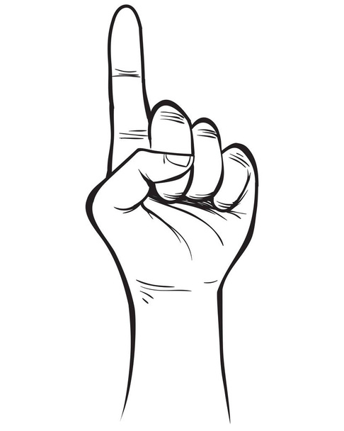 Hand gebaar Doodle vectorillustratie - Vector, afbeelding