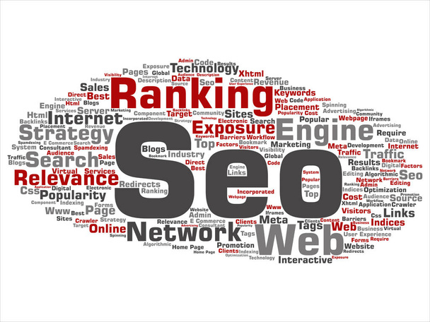 Search engine optimization word cloud - Vector, Image