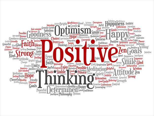 Wortwolke positiven Denkens - Vektor, Bild