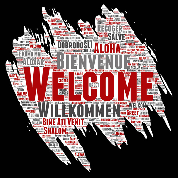 welcome word cloud multilingual.  - Vector, Image