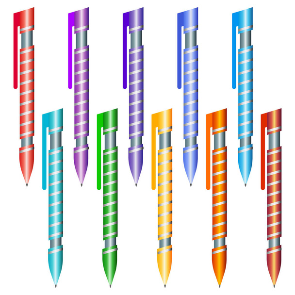 Set di penne multicolori su sfondo bianco
. - Vettoriali, immagini