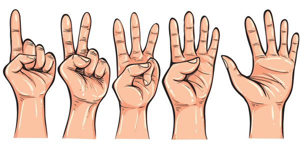 Ilustracja wektorowa Doodle gest ręki - Wektor, obraz