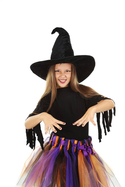 Beautiful girl witch on a white background - Photo, image