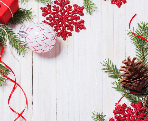 Christmas decoration on wooden background  - Photo, image