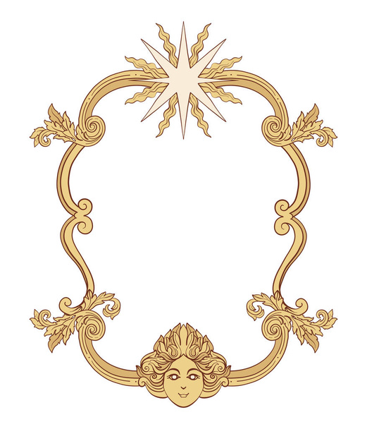 Vintage richly decorated frame in rococo style for menus, ads, a - Вектор,изображение