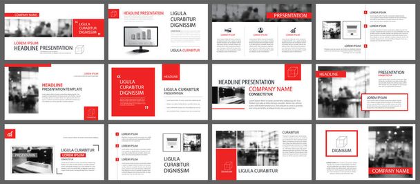 Red and white element for slide infographic on background.  - Vector, Image