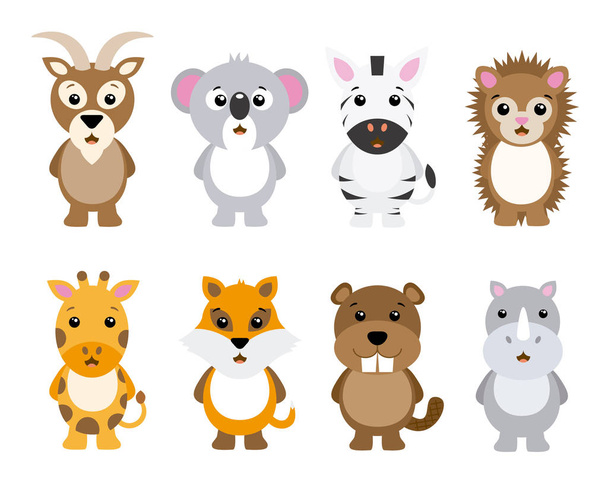 Set of cute animals  - Vector, imagen