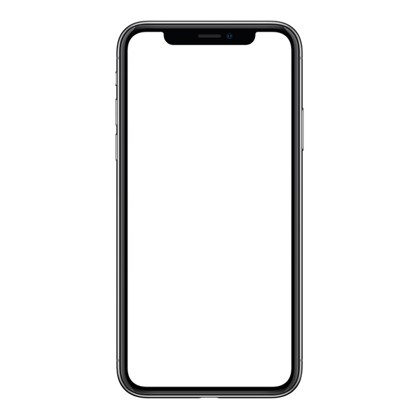 Novo moderno sem moldura smartphone mockup semelhante ao iPhone X com tela branca isolada no fundo branco
 - Foto, Imagem
