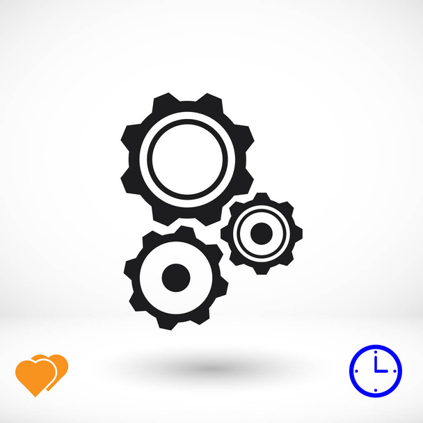 Gears flat icon - Vector, Image