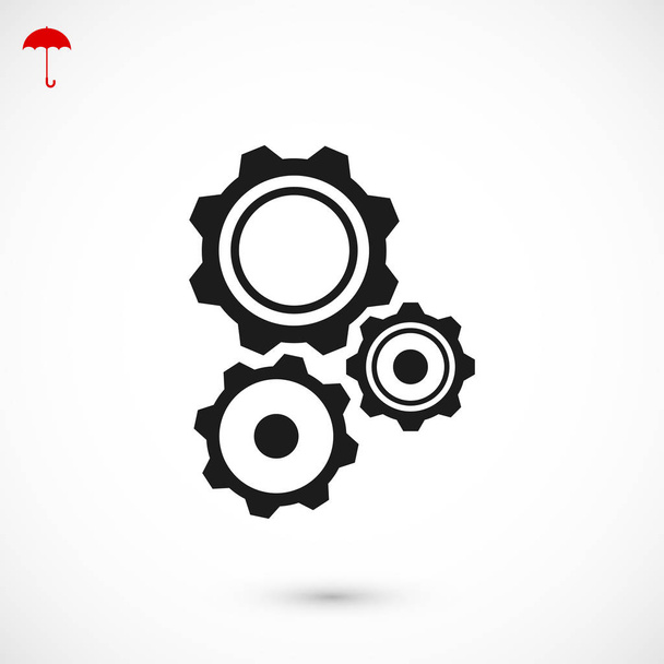 Gears flat icon - Vector, Image
