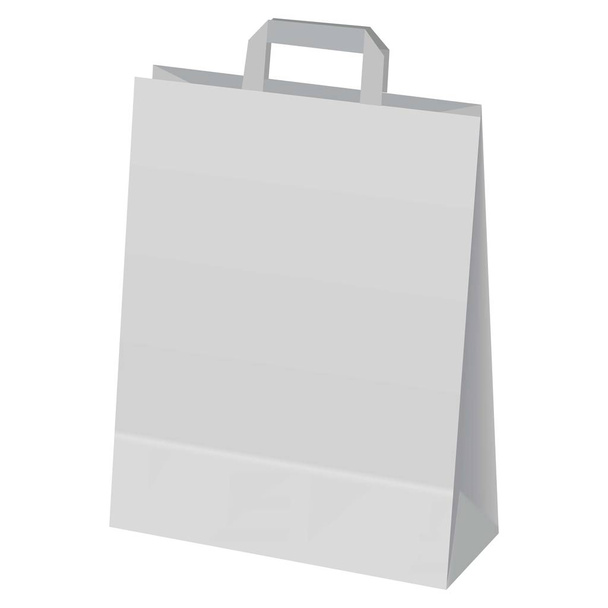Paper hand bag mockup, realistic style - Vector, Image