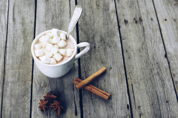 cup of cacao with marshmallow - Photo, Image