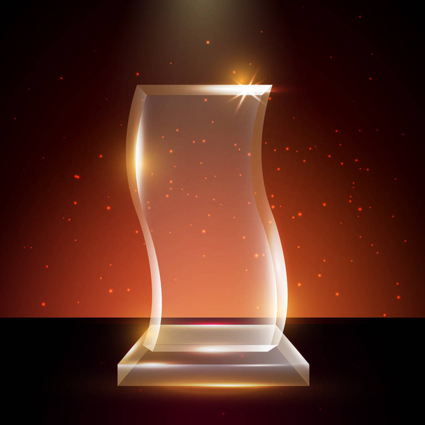 Blank Transparent Vector Acrylic Glass Trophy Award template - Vector, Image