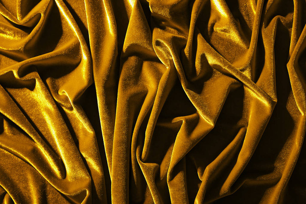 背景やテクスチャの黄金ベルベット織物 - 写真・画像
