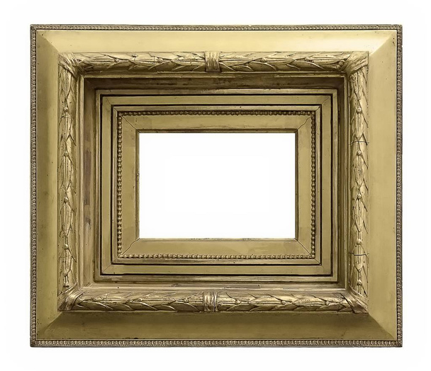 Золотая рамка для шедевров на белом фоне
 - Фото, изображение