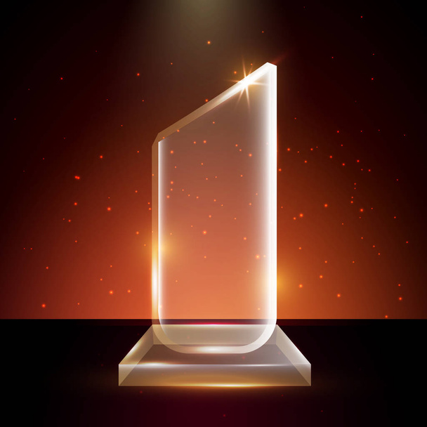 Lege sjabloon van de transparante Vector acryl glazen trofee-Award - Vector, afbeelding