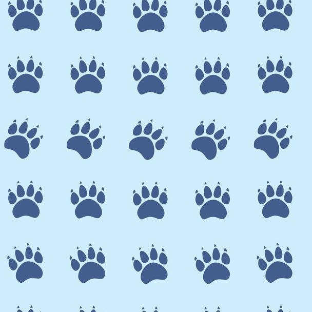 Kočka nebo pes tlapa bezešvé pattern - vektor zvířecí stopy texturu. Vektorové ilustrace. - Vektor, obrázek