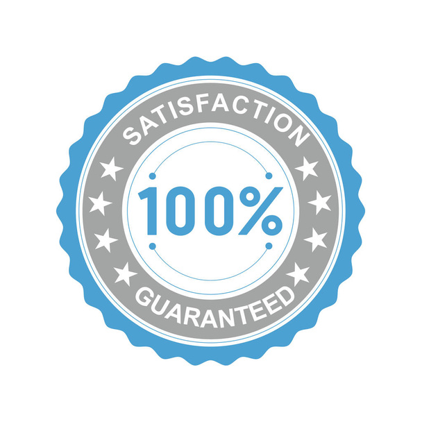 Vector illustration of a round icon satisfaction is guaranteed with asterisks on a white background - Vector, Image