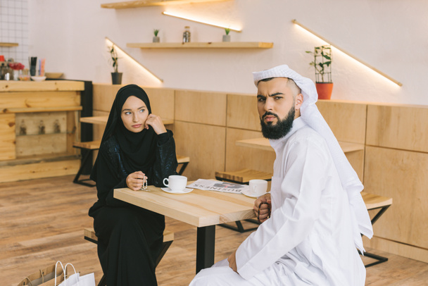 muslim couple drinking coffee - Photo, Image