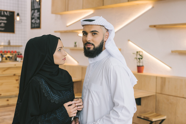 muslim couple in cafe - Photo, Image