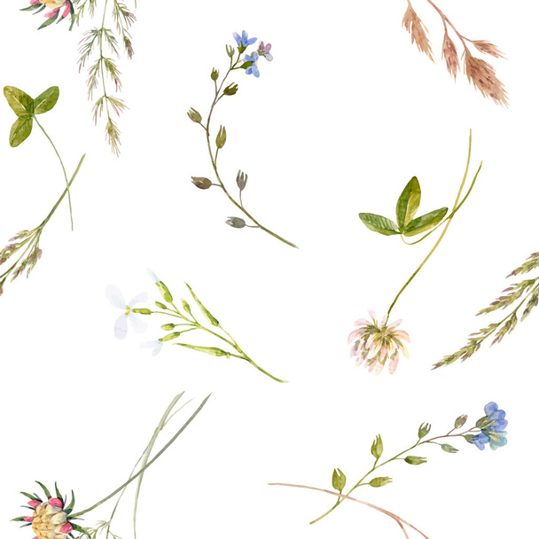 Watercolor floral vector pattern - Vettoriali, immagini