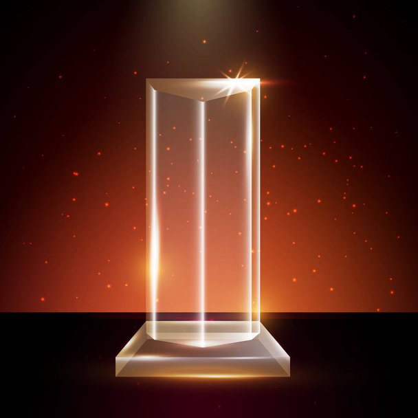 Modello di premio del trofeo in vetro acrilico vettoriale trasparente vuoto
 - Vettoriali, immagini