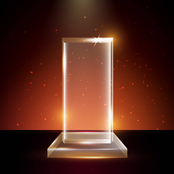 Plantilla de trofeo de vidrio acrílico vectorial transparente en blanco
 - Vector, imagen