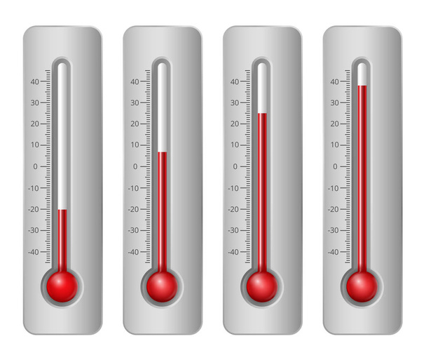 Thermometers different levels - Вектор,изображение