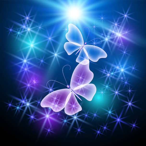 Transparent magic butterflies - Vektor, obrázek