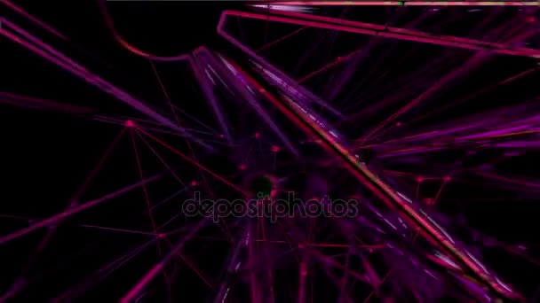 abstract cyan geometrical background with moving lines and dots - Footage, Video
