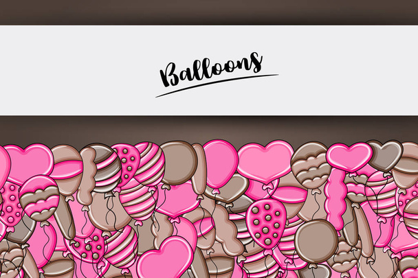 Palloncini compleanno e concetto di celebrazione in doodle cartone animato 3d b
 - Vettoriali, immagini