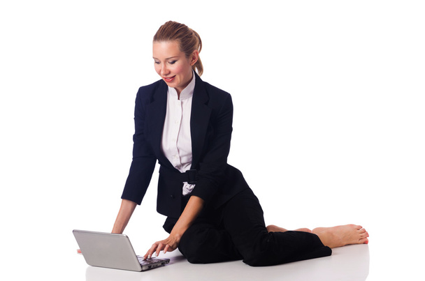 Woman businesswoman working on laptop - Foto, Imagen