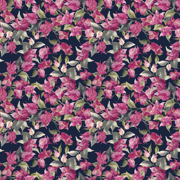 Watercolor floral vector pattern - Wektor, obraz