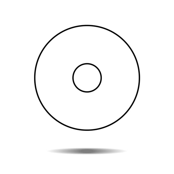 Icono de CD de patrón forrado, ilustración vectorial estilo de diseño plano aislado sobre fondo blanco con sombra
 - Vector, imagen