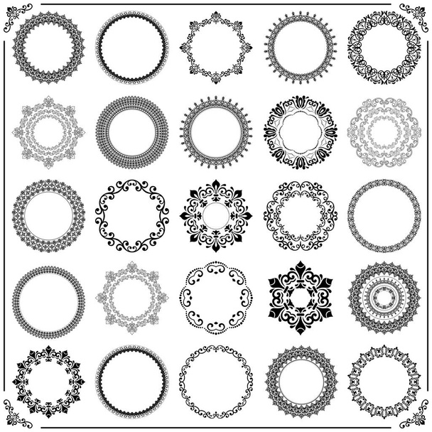 Ensemble Vintage d'éléments ronds vectoriels - Vecteur, image