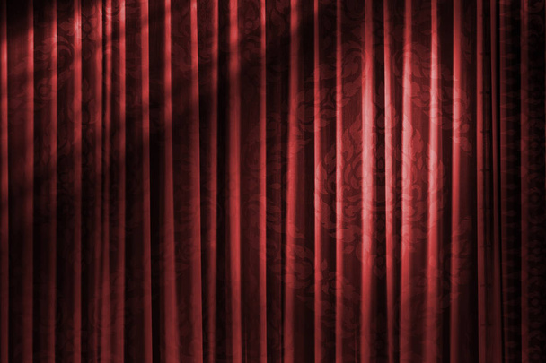 texture de style asiatique rideau rouge dans le théâtre vintage avec lumière
 - Photo, image