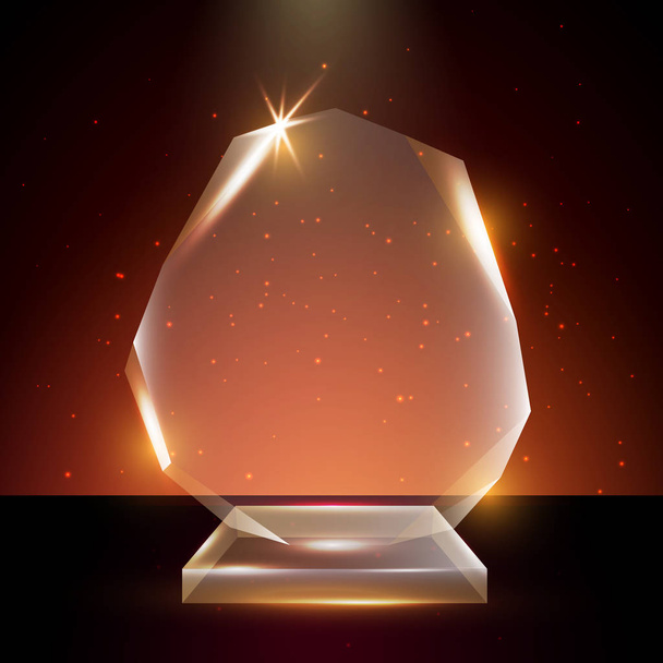 Blank Transparent Vector Acrylic Glass Trophy Award template - Vector, Imagen