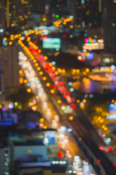 City downtown kulaté světlo letecký pohled na rozmazané bokeh - Fotografie, Obrázek