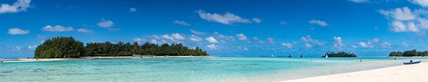 ムリ ラグーン ポリネシア クック島の熱帯の楽園のビュー - 写真・画像