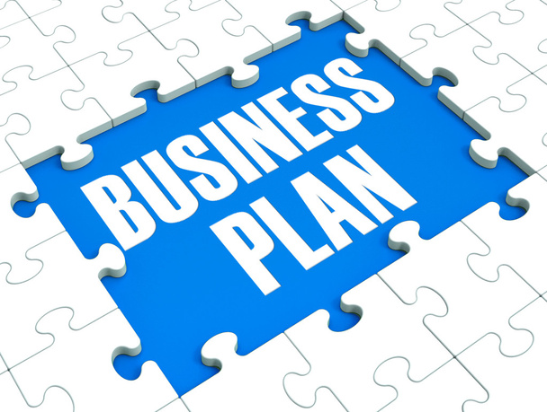 Business Plan Puzzle Shows Business Strategies - Photo, Image