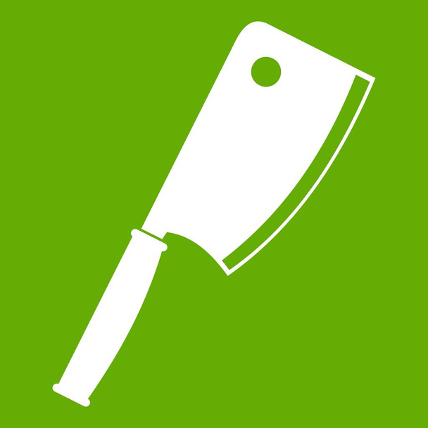 Meat knife icon green - Vektor, obrázek