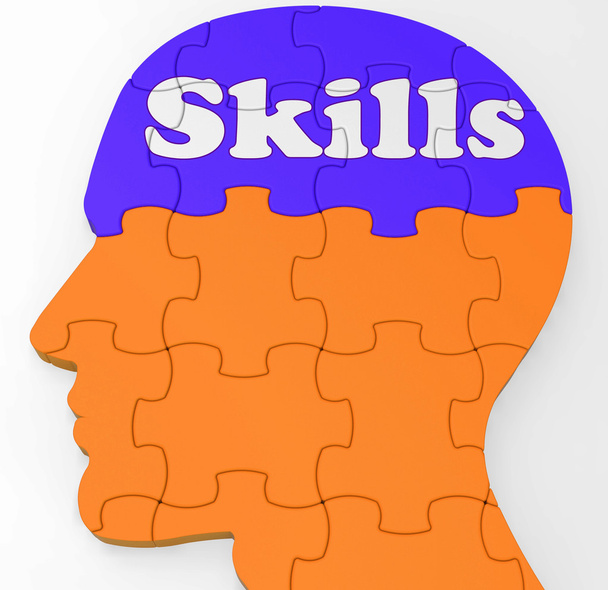 Skills Brain Shows Abilities Competence And Training - Photo, Image