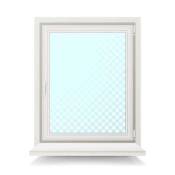 Realistische kunststof wit venster Vector. Geïsoleerde illustratie - Vector, afbeelding