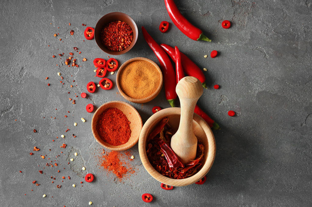 Composition with red chili powder - Foto, Imagen